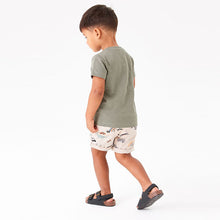 Load image into Gallery viewer, Neutral Print Linen Blend Pull-On Shorts (3mths-5yrs)
