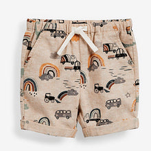 Load image into Gallery viewer, Neutral Print Linen Blend Pull-On Shorts (3mths-5yrs)