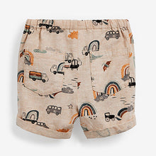 Load image into Gallery viewer, Neutral Print Linen Blend Pull-On Shorts (3mths-5yrs)