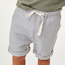 Load image into Gallery viewer, Grey Linen Blend Pull-On Shorts (3mths-5yrs)