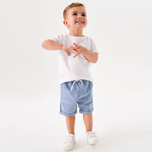 Load image into Gallery viewer, Blue Linen Blend Pull-On Shorts (3mths-5yrs)