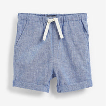 Load image into Gallery viewer, Blue Linen Blend Pull-On Shorts (3mths-5yrs)