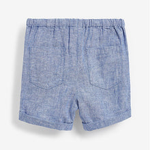 Load image into Gallery viewer, Blue Linen Blend Pull-On Shorts (3mths-5yrs)