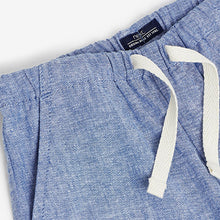 Load image into Gallery viewer, Blue Linen Blend Pull-On Shorts (3mths-5yrs)