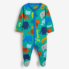 Load image into Gallery viewer, Bright 3 Pack Embroidered Baby Sleepsuits (0mths-18mths)
