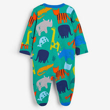 Load image into Gallery viewer, Bright 3 Pack Embroidered Baby Sleepsuits (0mths-18mths)