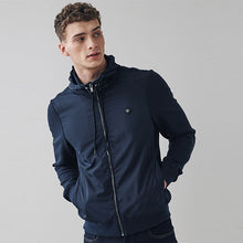 Load image into Gallery viewer, Navy Blue Jersey Sleeve Hybrid Hooded Jacket