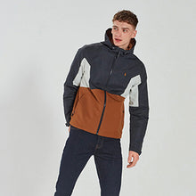 Load image into Gallery viewer, Navy Blue /Tan Brown Shower Resistant Jacket