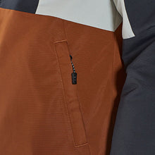 Load image into Gallery viewer, Navy Blue /Tan Brown Shower Resistant Jacket