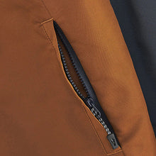 Load image into Gallery viewer, Navy Blue /Tan Brown Shower Resistant Jacket