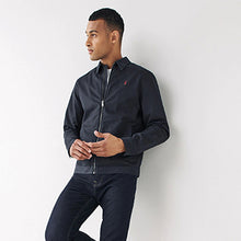 Load image into Gallery viewer, Navy Blue Shower Resistant Collar Harrington Jacket