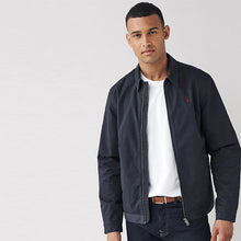 Load image into Gallery viewer, Navy Blue Shower Resistant Collar Harrington Jacket