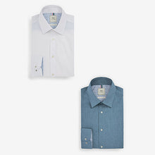 Load image into Gallery viewer, White/Blue 2 Pack Long Sleeve Shirts