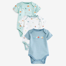 Load image into Gallery viewer, Mint Green Transport 3 Pack Short Sleeve Bodysuits (0-18mths)