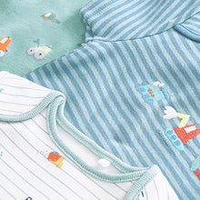 Load image into Gallery viewer, Mint Green Transport 3 Pack Short Sleeve Bodysuits (0-18mths)
