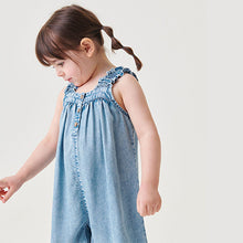 Load image into Gallery viewer, Denim Collar Playsuit (3mths-7yrs)