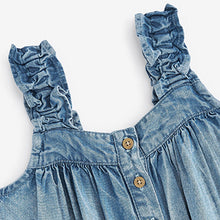 Load image into Gallery viewer, Denim Collar Playsuit (3mths-7yrs)
