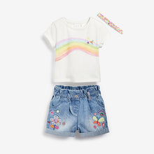 Load image into Gallery viewer, Denim 3 Piece Denim Shorts Set (3mths-6yrs)