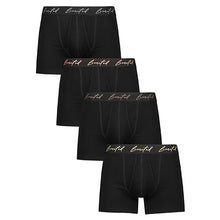 Load image into Gallery viewer, Black Limited Waistband A-Front Boxers 4 Pack