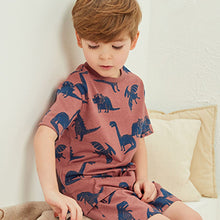 Load image into Gallery viewer, Blue/Orange/Green Dino 3 Pack Short Pyjamas (9mths-10yrs)