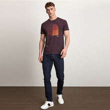 Load image into Gallery viewer, Burgundy Red Linear Circle Regular Fit Graphic T-Shirt