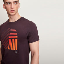 Load image into Gallery viewer, Burgundy Red Linear Circle Regular Fit Graphic T-Shirt