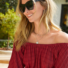 Load image into Gallery viewer, Burgundy Red Off Shoulder Summer Dress