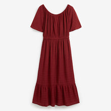Load image into Gallery viewer, Burgundy Red Off Shoulder Summer Dress