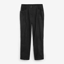 Load image into Gallery viewer, Black Linen Blend Taper Trousers