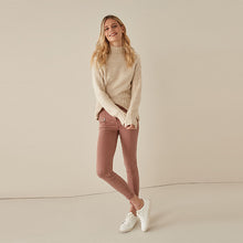 Load image into Gallery viewer, Rose Pink Zip Detail Skinny Trousers