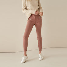 Load image into Gallery viewer, Rose Pink Zip Detail Skinny Trousers
