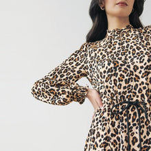 Load image into Gallery viewer, Animal Print Long Sleeve Midi Dress