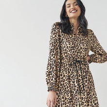 Load image into Gallery viewer, Animal Print Long Sleeve Midi Dress