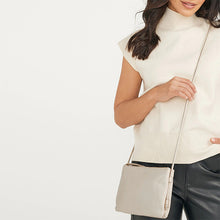 Load image into Gallery viewer, Bone Cream Leather Cross-Body Handbag
