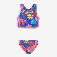 Load image into Gallery viewer, Cobalt Blue Floral Bikini (3-12yrs)