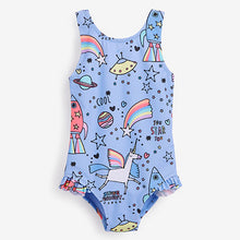 Load image into Gallery viewer, Unicorn Blue Swimsuit (3mths-5yrs)