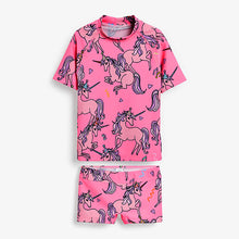 Load image into Gallery viewer, Floral Pink 2 Piece Sunsafe Swim Set (3-12yrs)