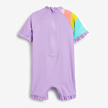 Load image into Gallery viewer, Lilac Purple Applique Character Swimsuit (3mths-6yrs)