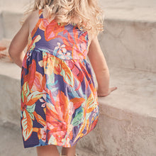 Load image into Gallery viewer, Purple Tropical Cotton Sundress (3mths-6yrs)