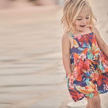 Load image into Gallery viewer, Purple Tropical Cotton Sundress (3mths-6yrs)