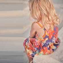 Load image into Gallery viewer, Purple Tropical Cotton Sundress (3mths-6yrs)