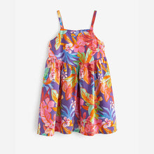 Load image into Gallery viewer, Purple Tropical Cotton Sundress (3mths-6yrs)