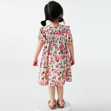 Load image into Gallery viewer, Pink Floral Printed Collar Dress (3mths-6yrs)