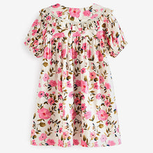 Load image into Gallery viewer, Pink Floral Printed Collar Dress (3mths-6yrs)