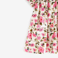Load image into Gallery viewer, Pink Floral Printed Collar Dress (3mths-6yrs)