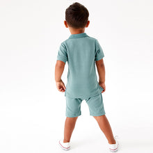 Load image into Gallery viewer, Mineral Green Polo Shirt and Shorts Set (3mths-5yrs)