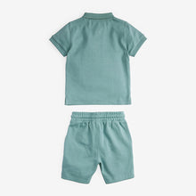 Load image into Gallery viewer, Mineral Green Polo Shirt and Shorts Set (3mths-5yrs)