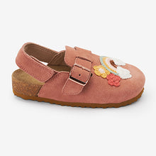 Load image into Gallery viewer, Pink Leather Crochet Character Clog Shoes (Younger Girls)
