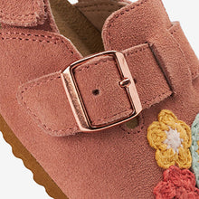Load image into Gallery viewer, Pink Leather Crochet Character Clog Shoes (Younger Girls)