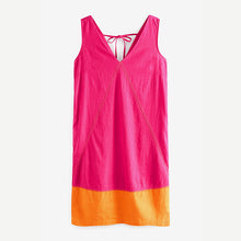 Load image into Gallery viewer, Pink/Orange Colourblock Linen Blend Summer Shift Dress